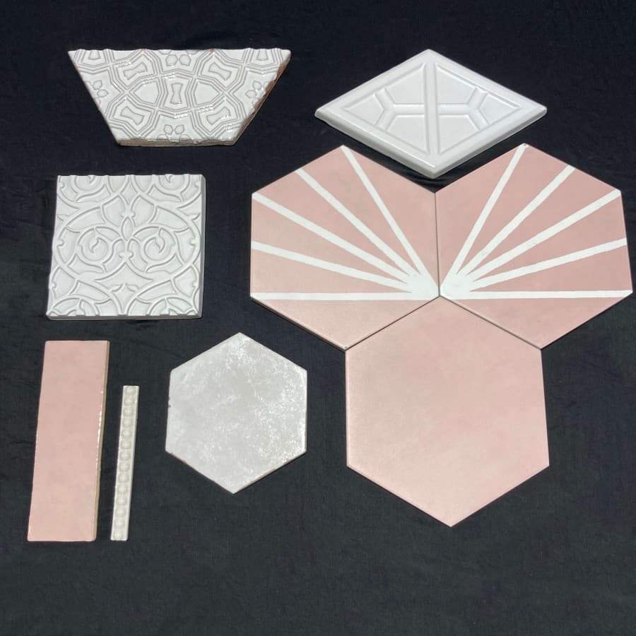 Pretty in Pink tile mood board