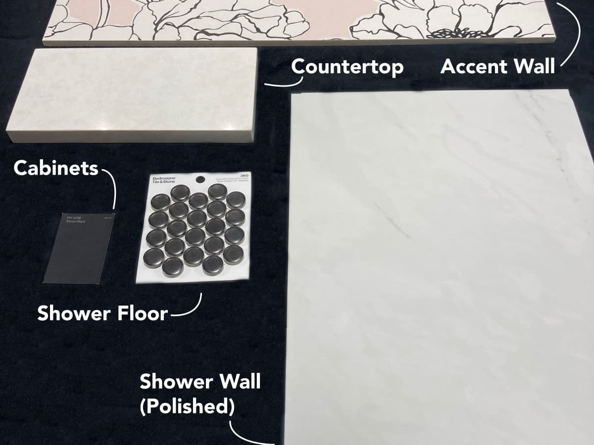 Natural stone tile shower surround