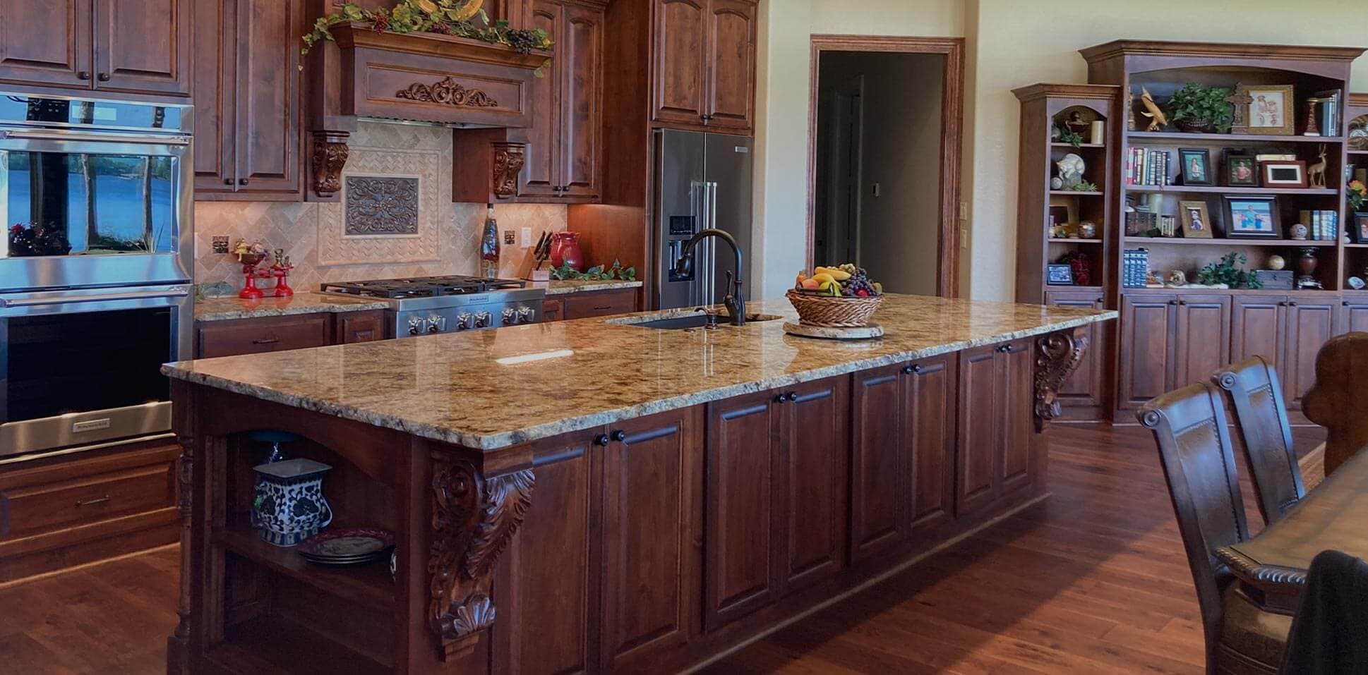 Kitchen countertop project with a planned sink and work zone